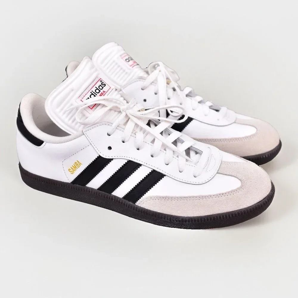 Adidas Samba Classic White Black Indoor Soccer 772109 Men's Size 10.5
